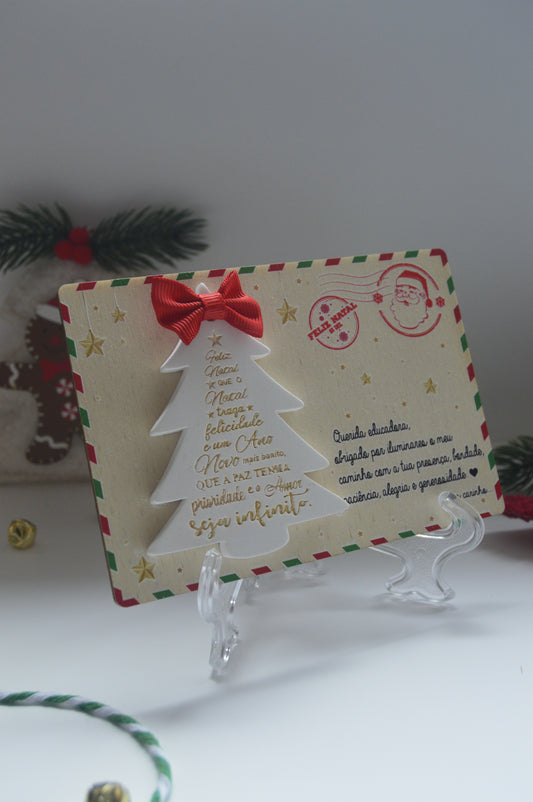 Postal com peça em gesso -  Educadora/Auxiliar