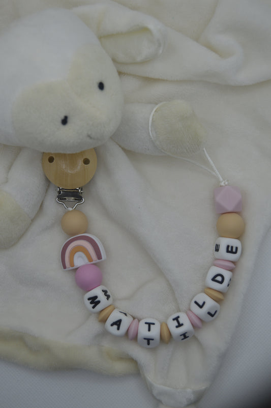 Prendedor de chupeta Arco-iris