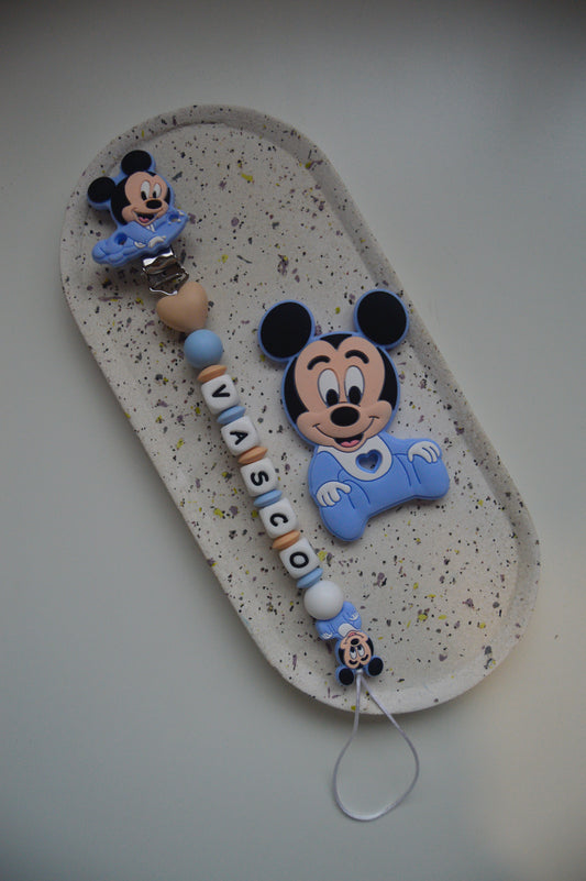Conjunto prendedor e mordedor Mickey