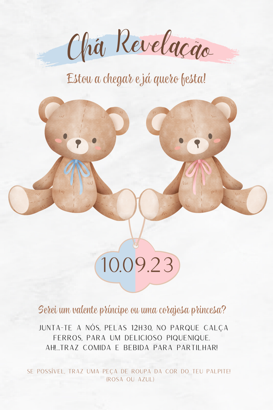 Convite digital Chá Revelação